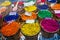 Colourful spices and food ingredients on sale