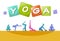 Colourful sports people silhouette, group of diversity yoga poses woman, successful team relationships concept A4