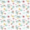 colourful spring flower pattern seamless