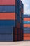 Colourful stack pattern of cargo shipping containers