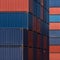 Colourful stack pattern of cargo shipping containers