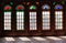 Colourful stained glass windows in an ancient palace, Shiraz, Iran