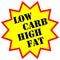 Colourful sticker for food with low sugar and high fat levels suitable for keto diet