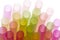 Colourful straws on a white background