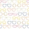 Colourful sunglasses pattern. Minimal summer concept.