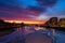 Colourful Sunrise Glowing Over The Calgary River