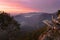 A colourful sunrise over looking the hills of Halls Gap and the Grampians