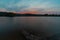 Colourful sunset with reflections in the pond in the natural park Eijsder Beemden