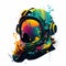 Colourful Surreal Divers Helmet Generative AI Illustration