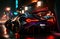 Colourful Surreal Futuristic Supercar in a Night City Scene Generative AI Illustration