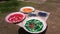 Colourful sweet food on the table