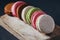 Colourful tasty macaroons