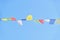 Colourful Tibetan Prayer Flags Isolated Against Blue Skies