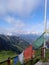 Colourful Tibetan prayful flags flutter on wind on the mountain