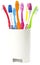 Colourful tooth brushes