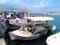 Colourful traditional fishing boats in the New Harbour, Chania, Crete