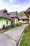 Colourful traditional wooden houses in mountain village Vlkolinec- UNESCO SLOVAKIA