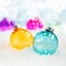 Colourful translucent glass baubles