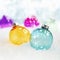 Colourful translucent glass baubles