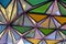 Colourful triangular patterned glass roof