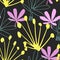 Colourful tropical floral pattern