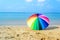 Colourful umbrella on the beach