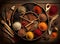 Colourful various spices for cooking