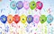 Colourful and vibrant Happy Birthday Balloons banner with colourful text