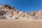 Colourful volcanic rock formations in Paliochori beach of Milos, Greece