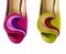 The colourful woman shoes on white