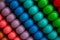 Colourful wooden abacus background close-up. Vibrant macro photo