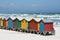 Colourful wooden beach huts Western Cape S Africa