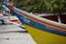 Colourful wooden fisher boats aligned on the beach, Margarita Is