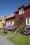 Colourful wooden residential street houses Bakklandet Trondheim