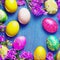 Colourfull Background with Eggs and bunnies