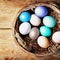 Colourfull Background with Eggs and bunnies