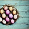 Colourfull Background with Eggs and bunnies