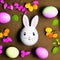 Colourfull Background with Eggs and bunnies