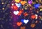 Colourfull heart bokeh background