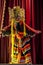 A colourfully costumed Mask Dancer performs at the Esala Perahara theatre show in Kandy, Sri Lanka.