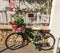 Colourfully decorated bicycle in the south of France