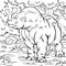 Colouring book for kids and children. Cartoon illustration. prehistoric animals. Embolotherium