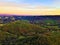 Colours explosion, sunset, sky, nature, vegetation, environmen, romantic and magic view, hills and land in Viterbo province, Italy