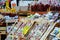 Colrful market place and prices in the streets, Venice, Italy