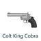 Colt King Cobra is a medium frame double-action revolver featuring a six round cylinder gun, pistol vector illustration
