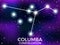 Columba constellation. Starry night sky. Cluster of stars and galaxies. Deep space. Vector