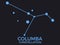 Columba constellation. Stars in the night sky. Cluster of stars and galaxies. Constellation of blue on a black background. Vector