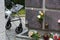 Columbarium wall in a cemetery.