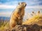 Columbia Ground Squirrel  Made With Generative AI illustration