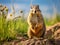 Columbia Ground Squirrel  Made With Generative AI illustration